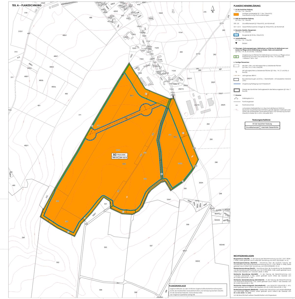 Planzeichnung Solarpark Gr&uuml;nlichtenberg