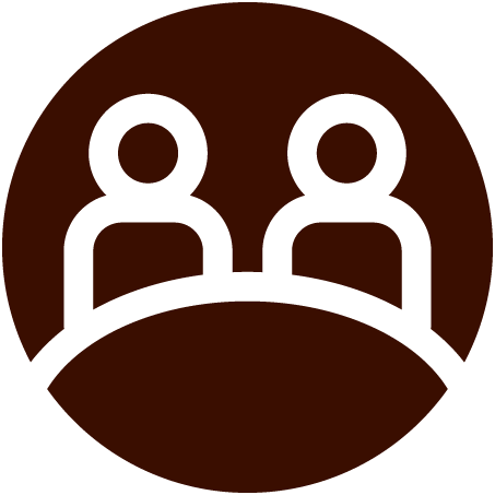 Icon Menschen zusammen an einem Tisch