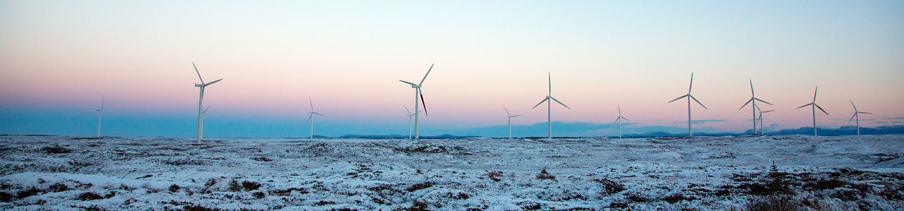 Windkraftanlagen im Windpark Smøla in Norwegen.