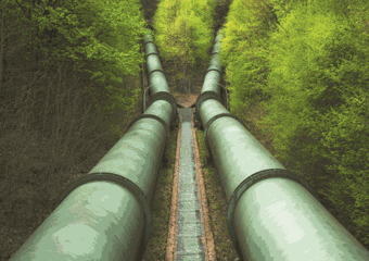 Druckleitungen im Pumpspeicherkraftwerk Erzhausen.
