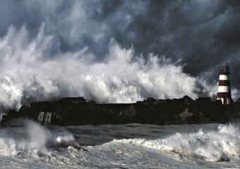 High sea and storm