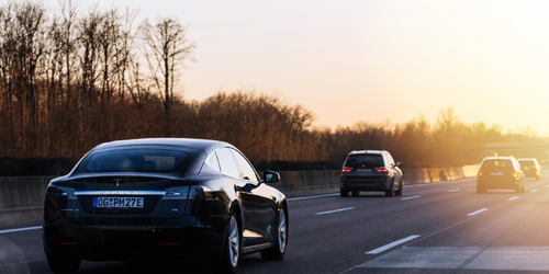 Tesla on the road
