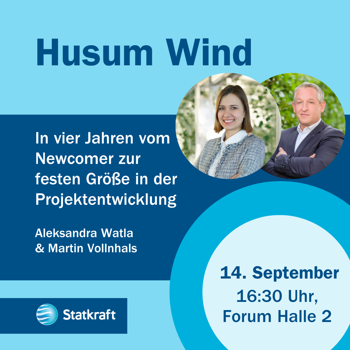 Aleksandra Watla und Martin Vollnhals halten einen Vortrag am Donnerstag 16.30 in Halle 2 
