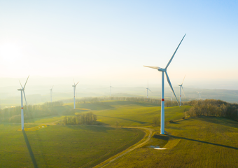 Windpark in Morgengrauen