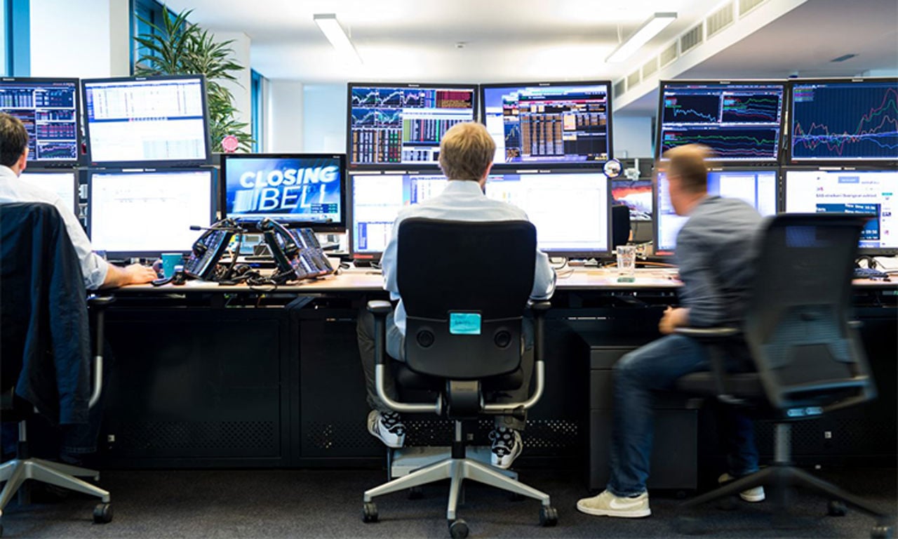 Mitarbeiter auf dem Trading Floor