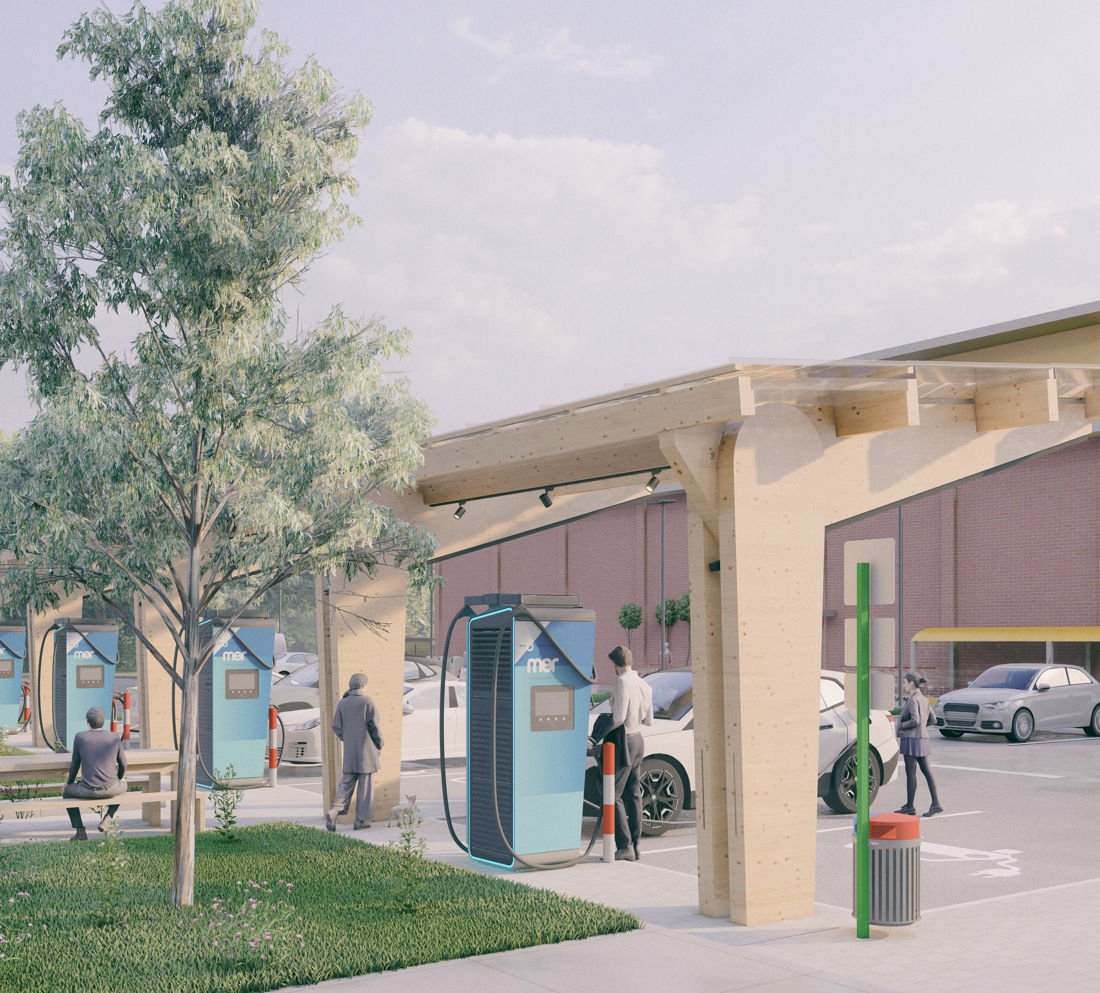 Visualisierung einer Parkplatzl&ouml;sung. Bild: Mer.