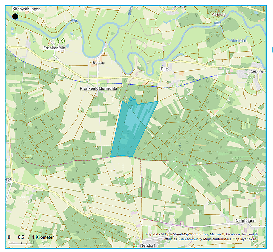 Visualisierung des geplanten Windparkgebiets