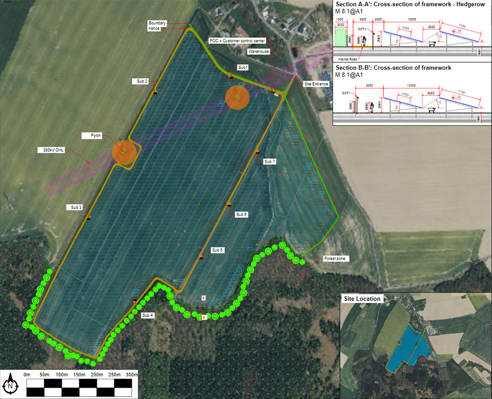 Visualisierung des Solarparksprojekt in Gr&uuml;nlichtenberg