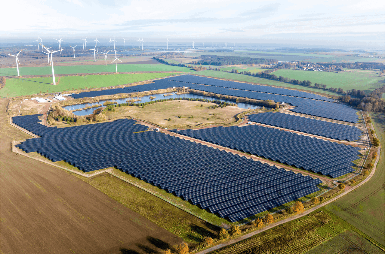Luftansicht der Solaranlage in Zerbst