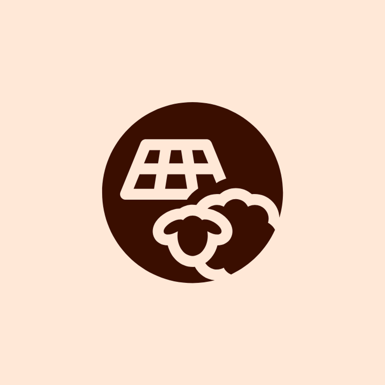 Icon auf dem ein Solarpanel und ein Schaf zusehen sind