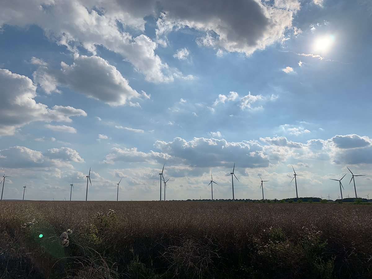 Windpark Bedburg Turbinenreihe