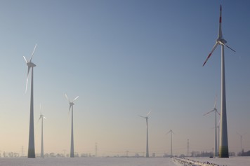 Foto eines Windparks in Brandenburg